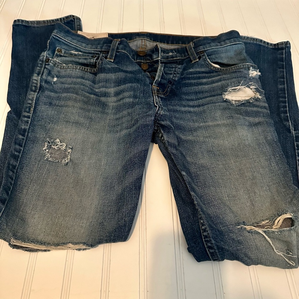 **Vintage** Hollister Men’s Super Skinny Distressed Jeans Blue 32x30